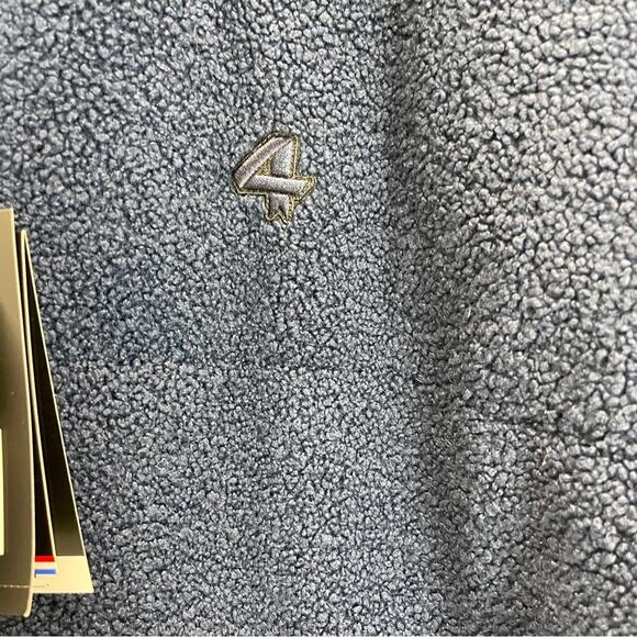 Reversible Polar Quilted Sherpa Jacket Navy Cornflower - Picture 13 of 15